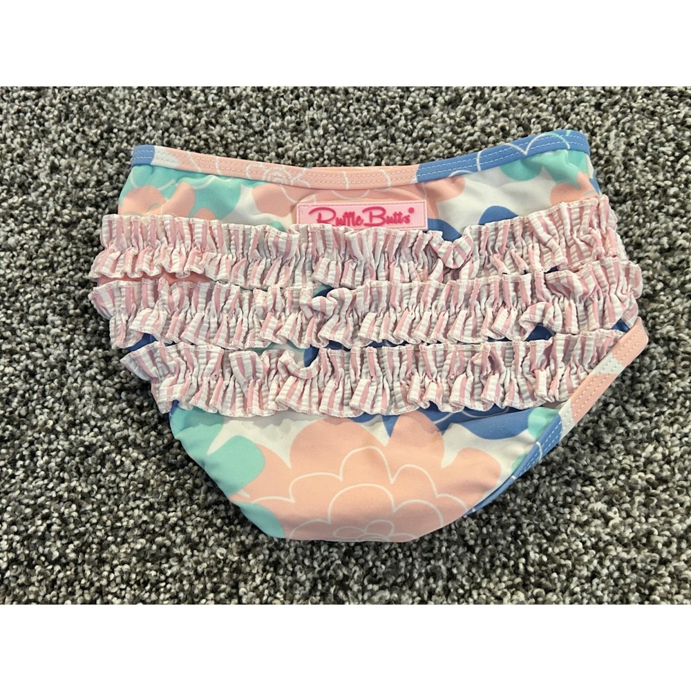 Cc38 Ruffle Butts‎ Swim Ruffle Bloomers Floral Print Swimsuit Bottom 4T